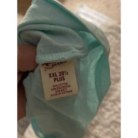 Arizona girls sz. 20.5 plus (XXL) aqua t-shirt. Cute, great shape - Picture 6 of 7